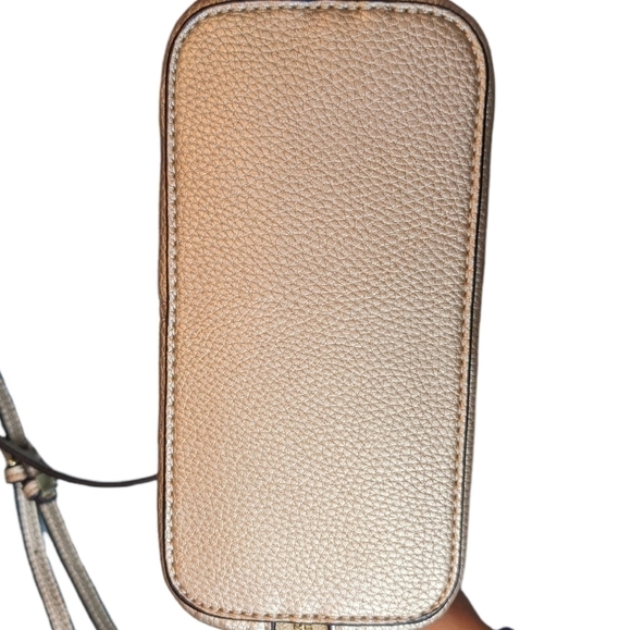 Katie Q Metallic Taupe w/ Gold Accents Cross Body Purse - Picture 4 of 14